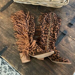 Leopard print western boots!